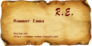 Rammer Emma névjegykártya